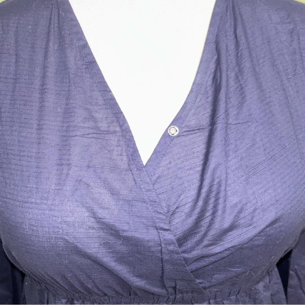 NWT Sowears Navy Kimono Sleeve V-Neck Maxi Dress Boho Minimalist Women’s Size M - Picture 4 of 8